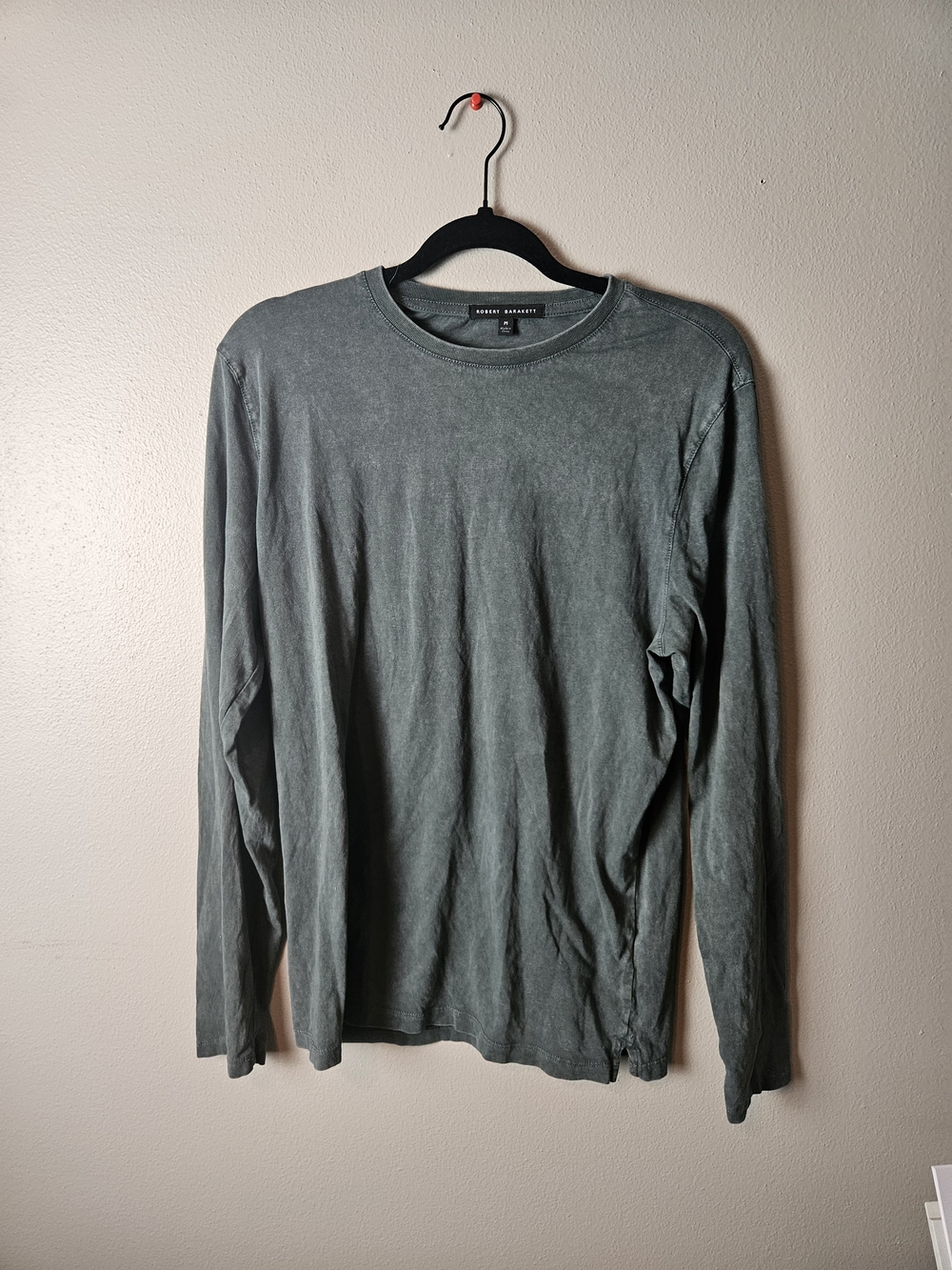 Robert Barakett Men's Long-Sleeve Crew Neck Shirt - Faded Green